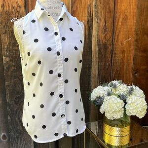 BANANA REPUBLIC SLEEVELESS SPOTTED SHIRT, Size Petie M